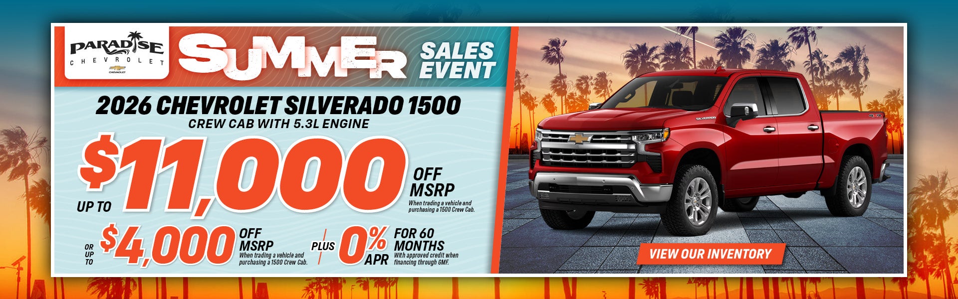 2026 Chevy Silverado 1500 Crew Cab with 5.3L engine