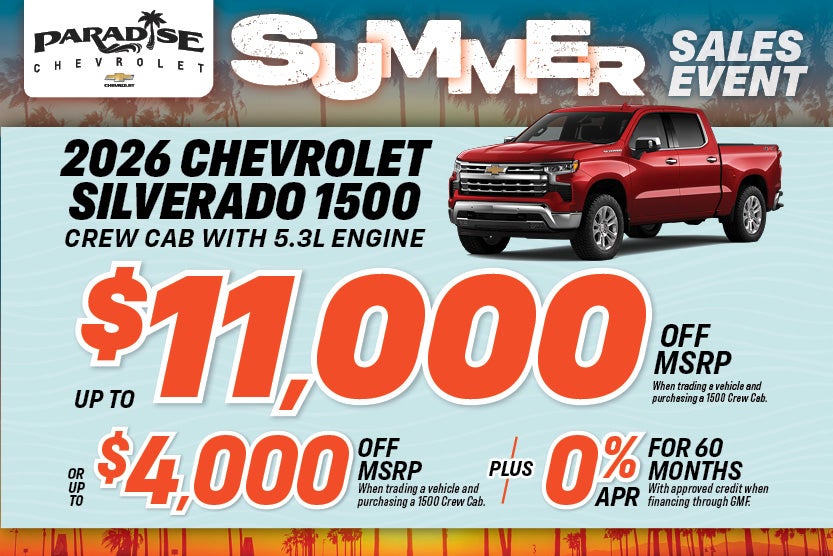 2026 Chevy Silverado 1500 Crew Cab with 5.3L engine