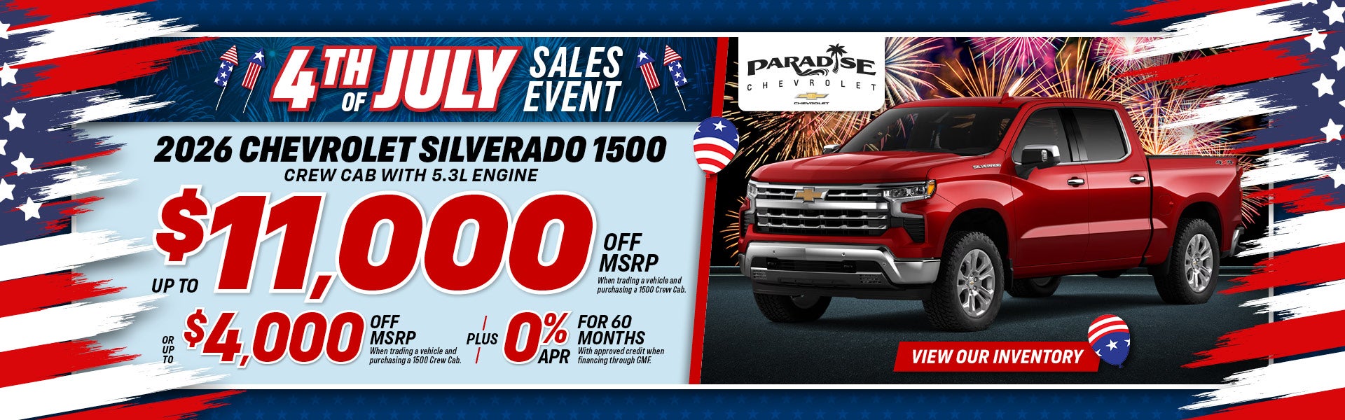 2026 Chevy Silverado 1500 Crew Cab with 5.3L engine