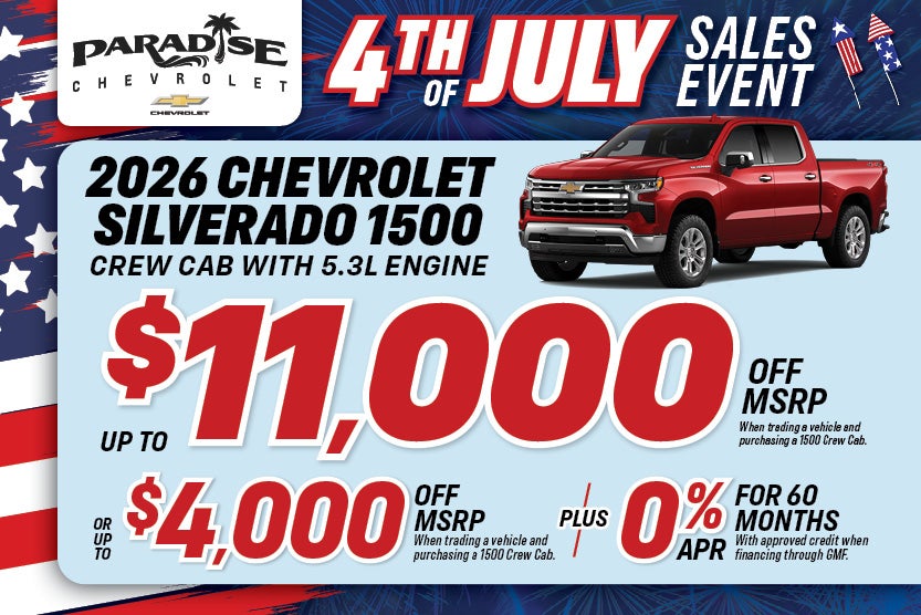 2026 Chevy Silverado 1500 Crew Cab with 5.3L engine