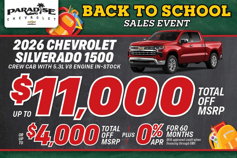 2026 Chevrolet Chevy Silverado 1500 Crew Cab with 5.3L engin